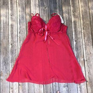 M Native Intimates Red Baby Doll Nightie 534